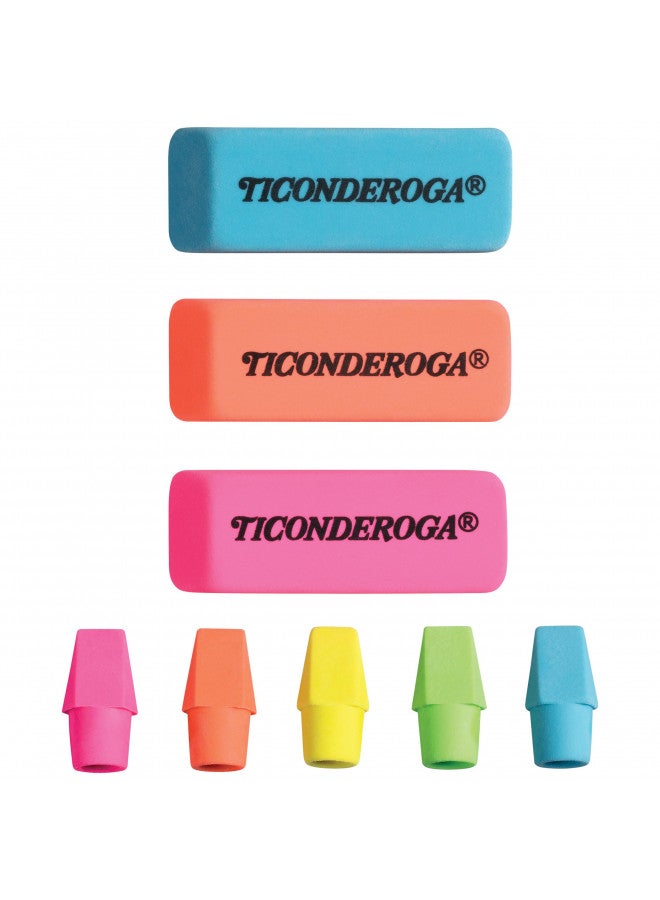 Ticonderoga Dixon Ticonderoga Office & School Eraser Combination Set, 15 Eraser Multi-Pack, Multicolored (38931) - Image 2
