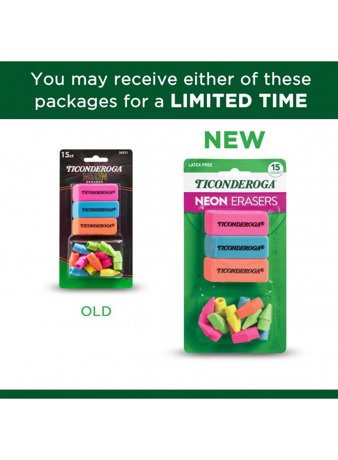 Ticonderoga Dixon Ticonderoga Office & School Eraser Combination Set, 15 Eraser Multi-Pack, Multicolored (38931) - Image 4