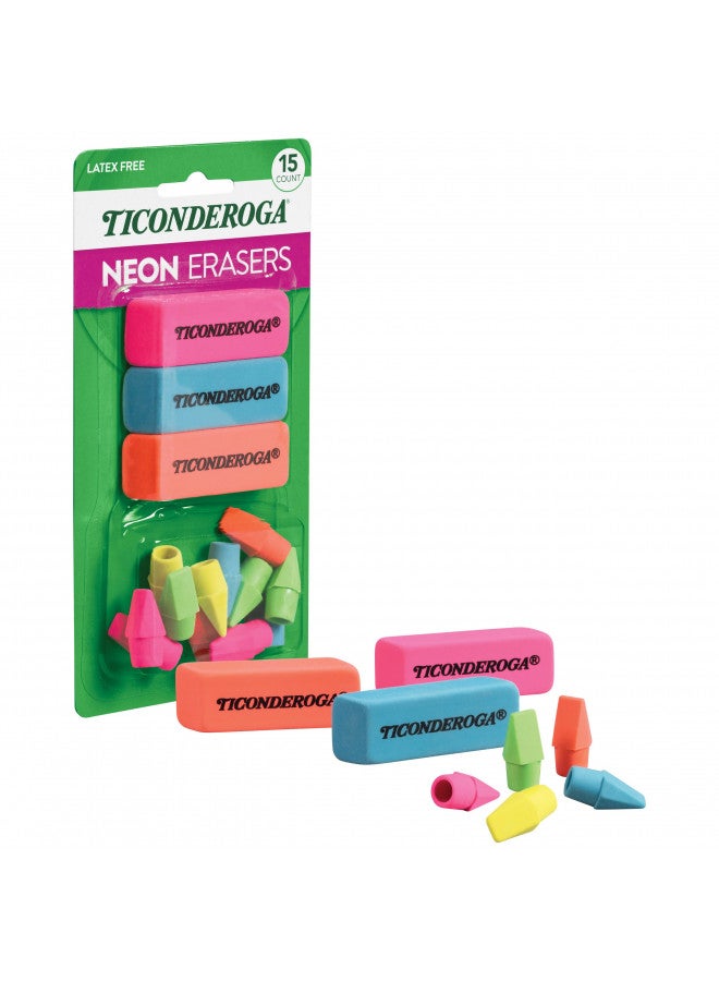 Ticonderoga Dixon Ticonderoga Office & School Eraser Combination Set, 15 Eraser Multi-Pack, Multicolored (38931) - Image 3