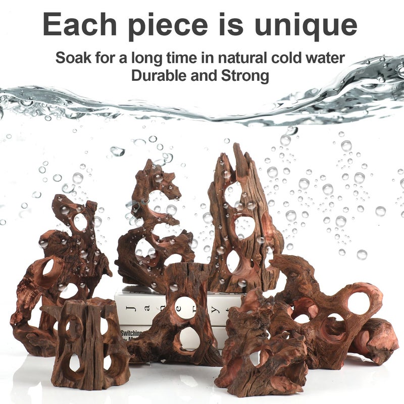 Natural Wood Aquarium Cave Betta Fish Hideout for Aquarium Fish Tank Decorations-Reptile Hide-Snake Hide-Cave for Cichlids Habitat Shelter for Crayfish Shrimp and Other Aquatic Pets 6.1-9.8 - Image 2