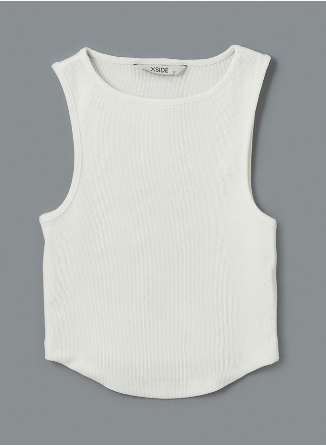 LC WAIKIKI - Crew Neck Textured Women's Tank Top - Image 1