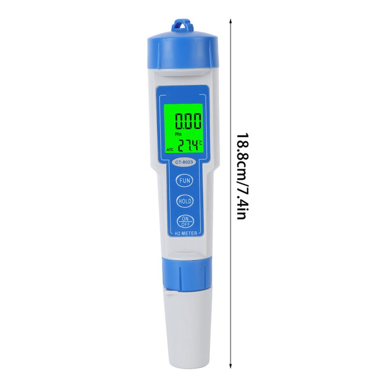 Digital Hydrogen Meter Backlight LED Display Data Hold Function Pen Type H2 Meter Water Quality Tester with ATC - Image 1