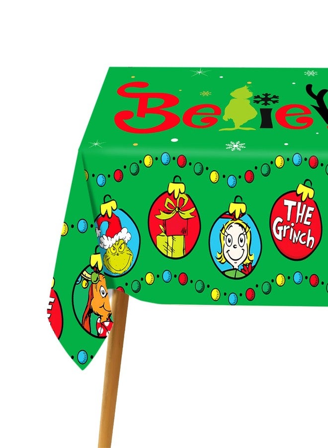Hafangry Green Christmas Tablecloth Winter Believe Birthday Party Decoration Rectangular Holiday Kitchen Dining Room Decor (60" x 84") - Image 5