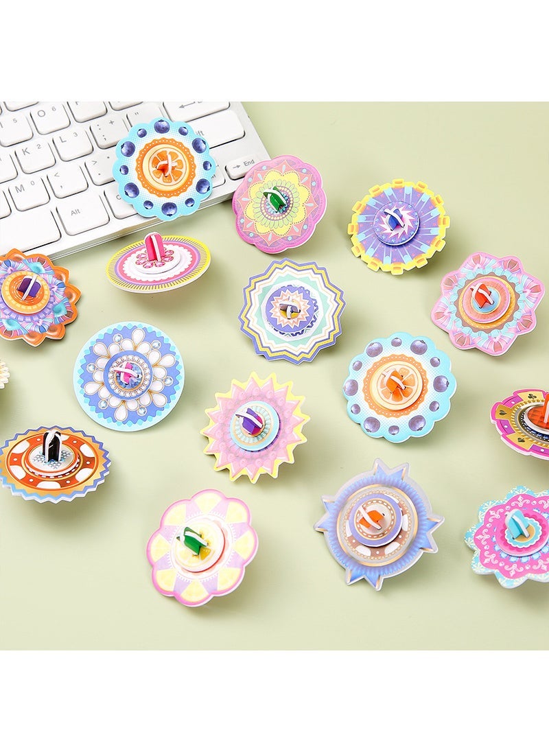 DIY 3D Puzzle Spinning Top Kids Craft Gift Assembled gyro 