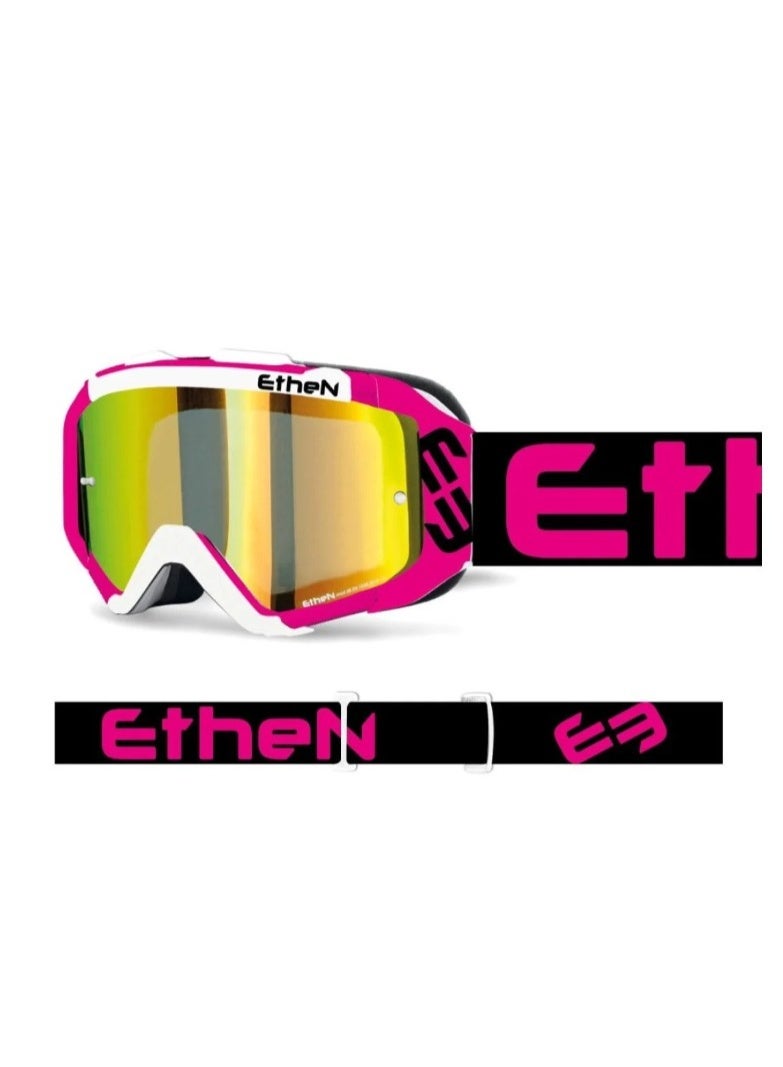 ETHEN  05R  FUXIA GOGGLES -GOLD MIRROR LENS
