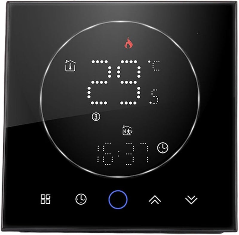 Programmable Wireless Thermostat For Home AC Boiler Wall Mounted Black 95 240V - Image 4
