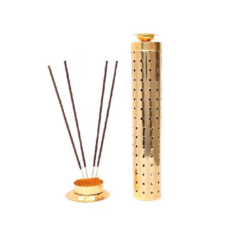 REVV UP REVV UP Stainless Steel Brass Coated Incense Stick HolderAgarbatti Stand Yellow