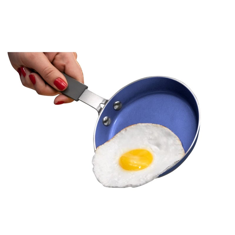 Granitestone Granitestone Blue Mini Nonstick Egg Pan & Omelet Pan – 5.5” Single Serve Egg Nonstick/Skillet, Diamond Infused, Small Frying Designed for Eggs Pancakes, Non Toxic, Dishwasher Safe - Image 1