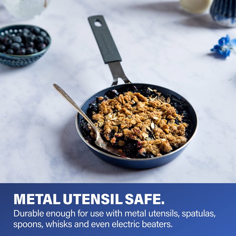 Granitestone Granitestone Blue Mini Nonstick Egg Pan & Omelet Pan – 5.5” Single Serve Egg Nonstick/Skillet, Diamond Infused, Small Frying Designed for Eggs Pancakes, Non Toxic, Dishwasher Safe - Image 5