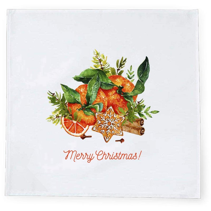 Khakee 6 Pcs Christmas Theme Tafta Silk Table Napkins 10x 10 for Xmas Decoration Christmas OrnamentsChristmas Gift npxmas079P - Image 2