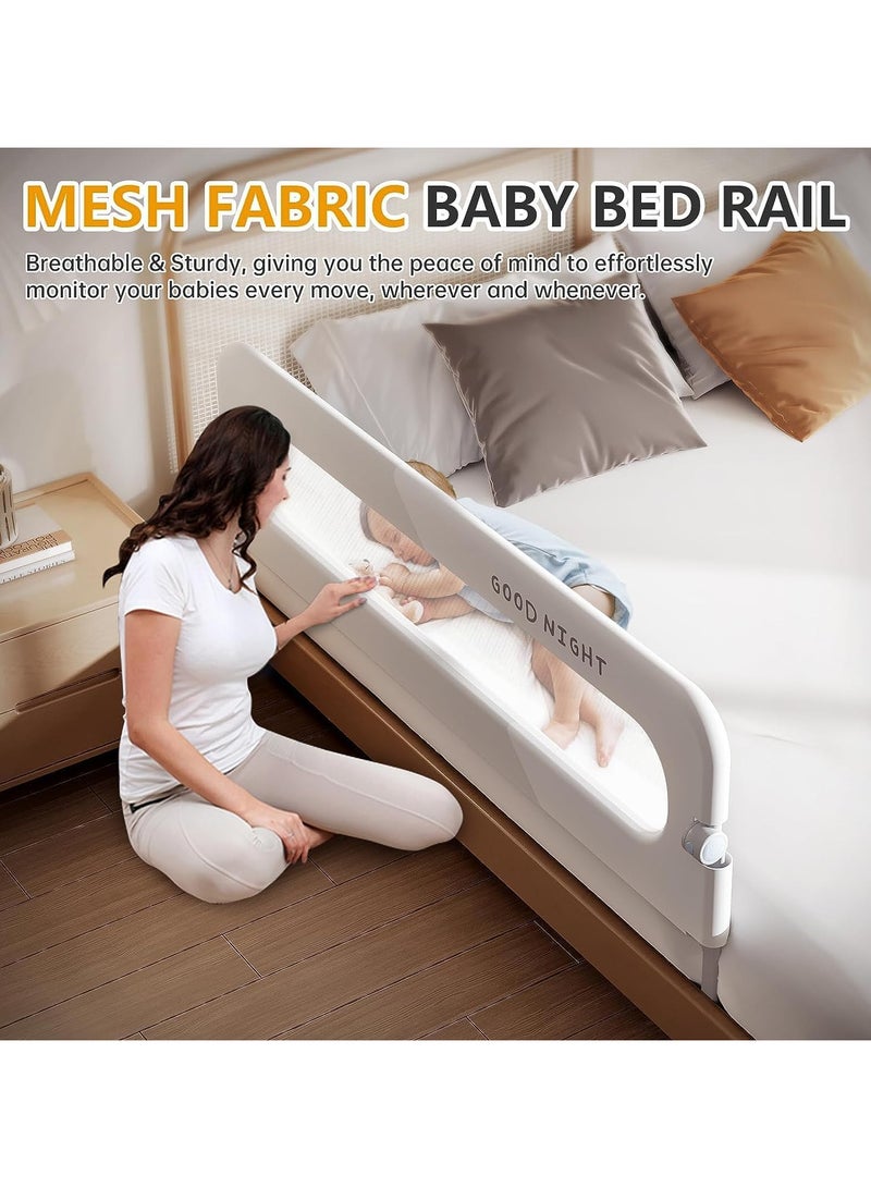 AUTOYSUR Toddler Bed Rails for Crib,Infant Bed Rail Guard,Portable Baby Bed Rails Guard Bumper,Baby Swing Down Bed Rail Guard,Safety Bed Fence Protector Rail for Queen King Twin Bed - Image 4