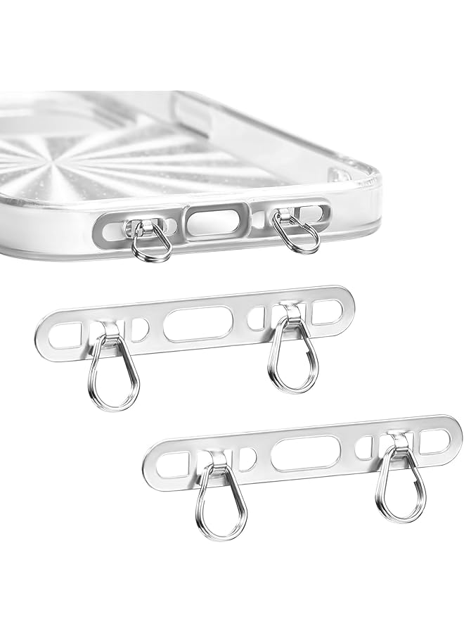 Green Tiger 2PCS Phone Tether Tab for iPhone, Metal Phone Lanyard Tabs with 2 Rings, Ultra Thin Anti-Drop Patch for Cell Phone Strap Holder, for Cell Phone Strap - Image 1