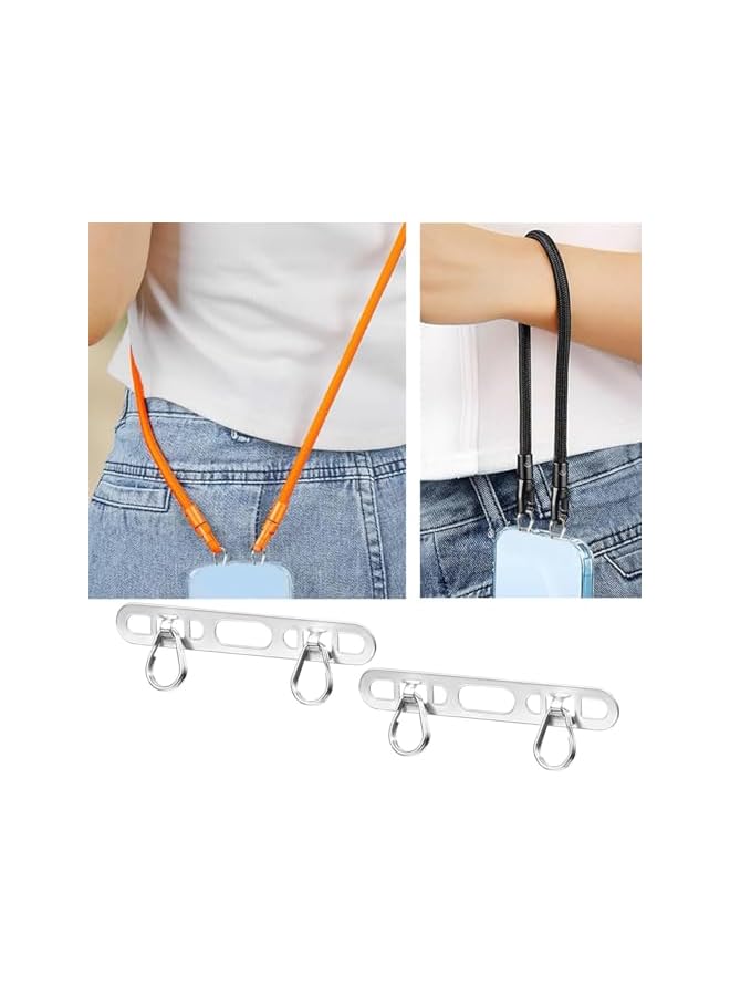 Green Tiger 2PCS Phone Tether Tab for iPhone, Metal Phone Lanyard Tabs with 2 Rings, Ultra Thin Anti-Drop Patch for Cell Phone Strap Holder, for Cell Phone Strap - Image 2
