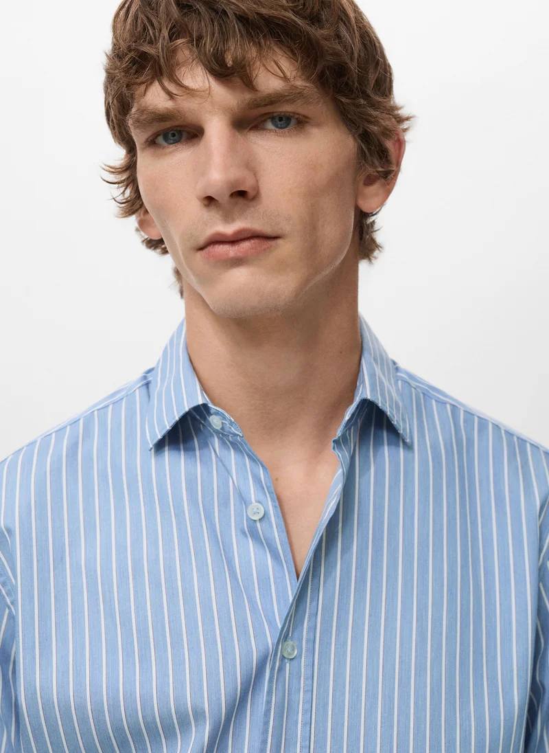 Mango Man  Striped Button-Down Long Sleeve Shirt for Men | Best Price UAE