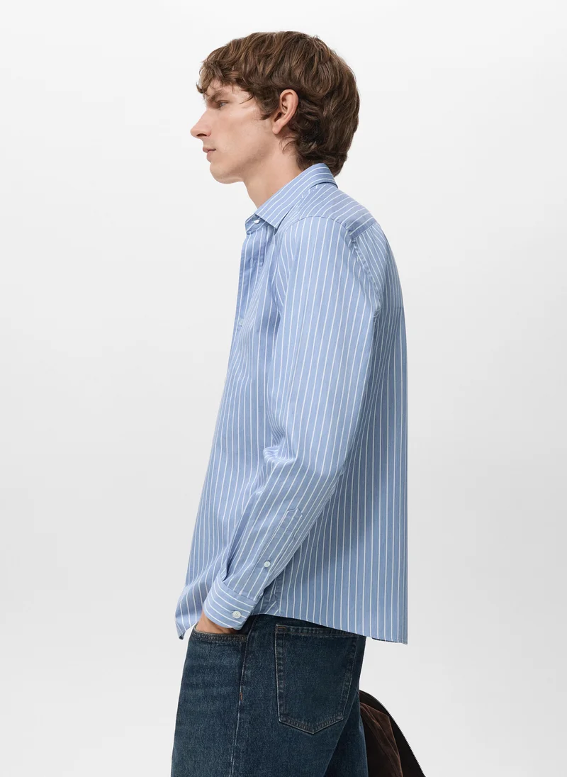 Mango Man  Striped Button-Down Long Sleeve Shirt for Men | Best Price UAE