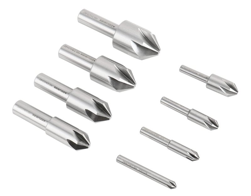 Accusize Industrial Tools 82 Degree 6 Flute H.S.S. Machine Countersink, 8 Pcs, Precision Ground, 0206-1018 - Image 5