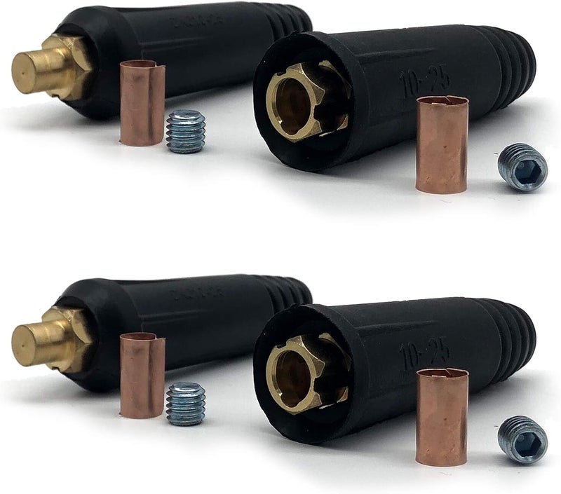 RX WELD Welding Cable Quick Connector Pair DINSE-Style (100Amp-200Amp (#6-#4) 10-25 SQ-MM 2-set) - Image 1