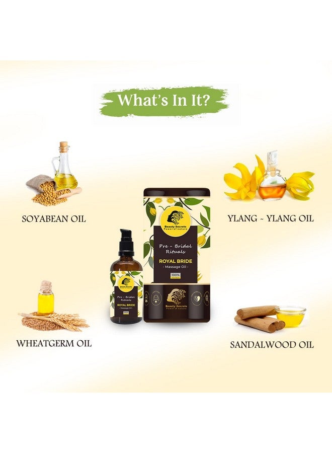 بيوتي سيكريتس زيت تدليك الجسم من Royal Bride لبشرة ناعمة ومغذية ومتوهجة وتخفيف التوتر | زيت الجسم الأيورفيدي الطبيعي للنساء والرجال - Image 2