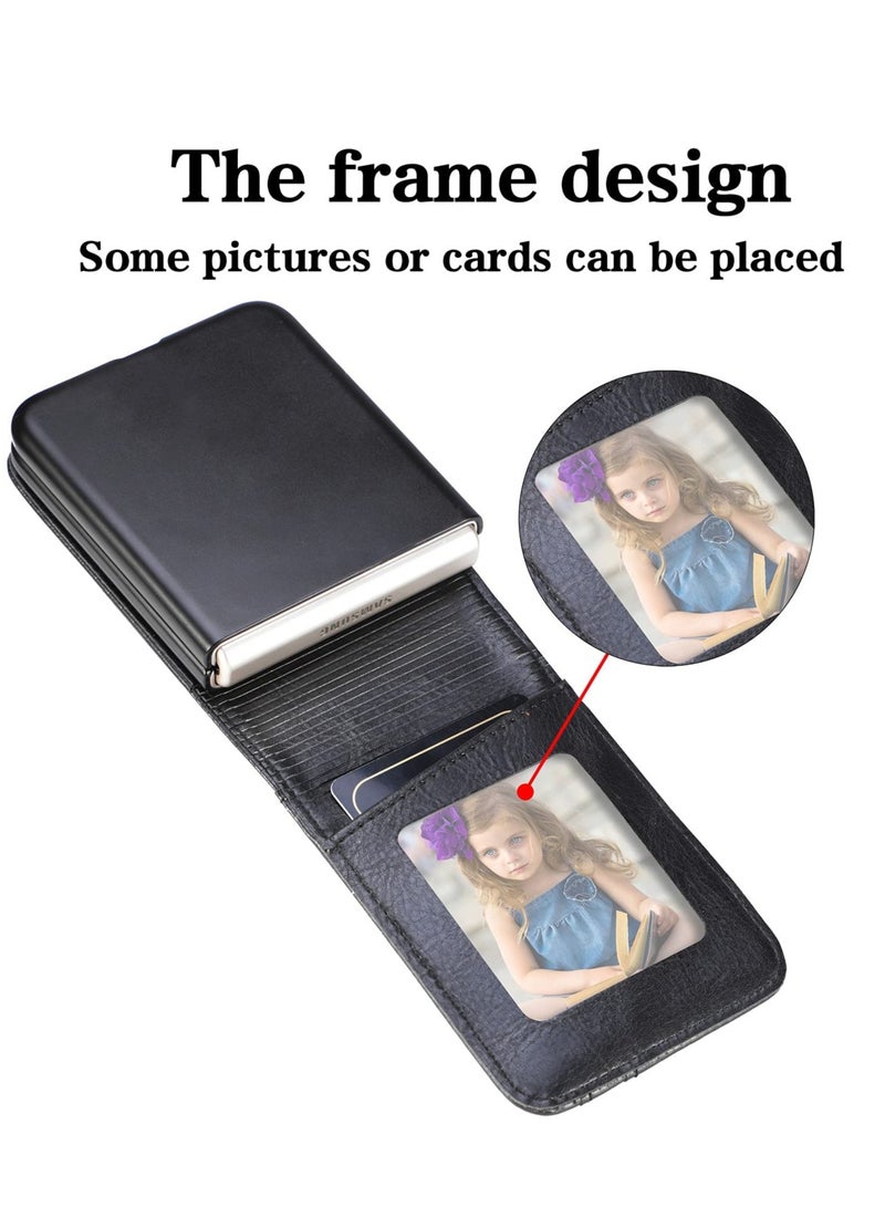 SYOSI Compatible with Samsung Galaxy Z Flip 3 Case, Business Style Premium Leather Galaxy Z Flip 3 Wallet Case with Card Holders for Women Men Protective Phone Case for Samsung Galaxy Z Flip 3 5G 2021 - Image 4