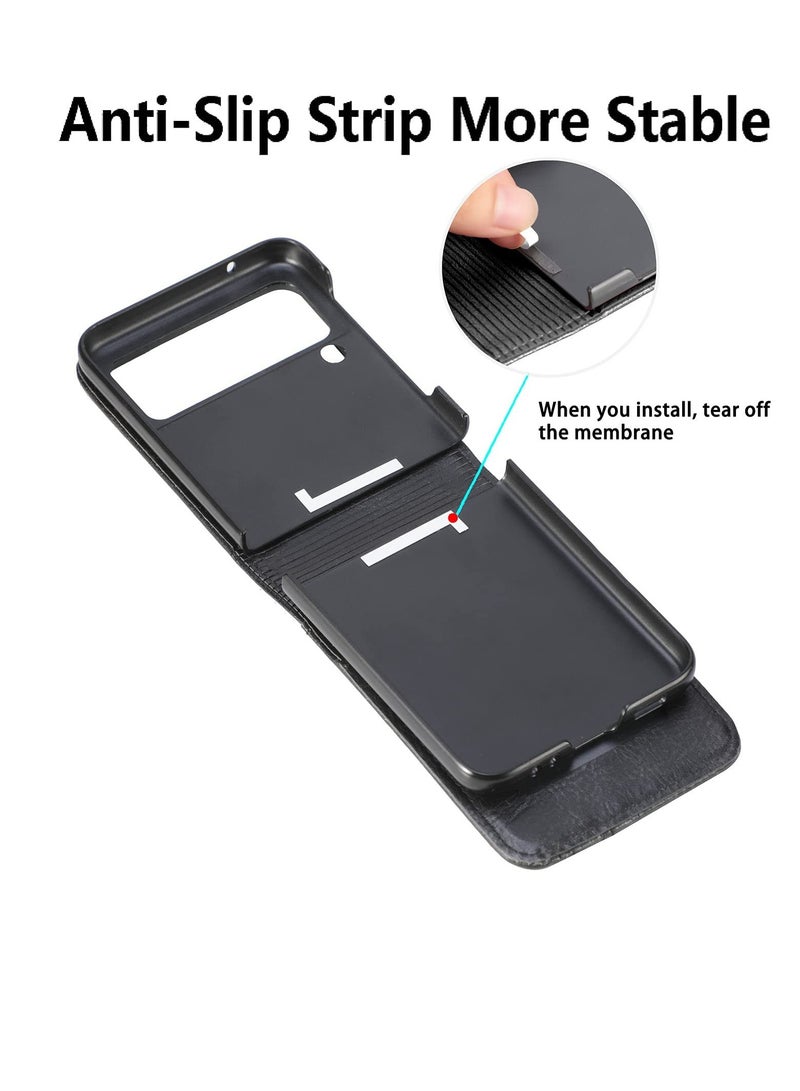 SYOSI Compatible with Samsung Galaxy Z Flip 3 Case, Business Style Premium Leather Galaxy Z Flip 3 Wallet Case with Card Holders for Women Men Protective Phone Case for Samsung Galaxy Z Flip 3 5G 2021 - Image 2