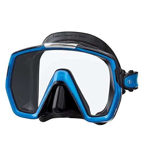 TUSA M-1001 Freedom HD Scuba Diving Mask, Black/Fishtail Blue - Image 1
