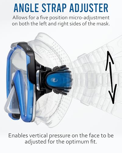 TUSA M-1001 Freedom HD Scuba Diving Mask, Black/Fishtail Blue - Image 3