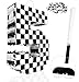 MUNILAIL Checkered Number 5 Pinata Black and White Checkered Pinata with Stick and Blindfold Confetti for 5th Birthday Racing Car Party Game Supplies Race Car Pinatas - Image 2