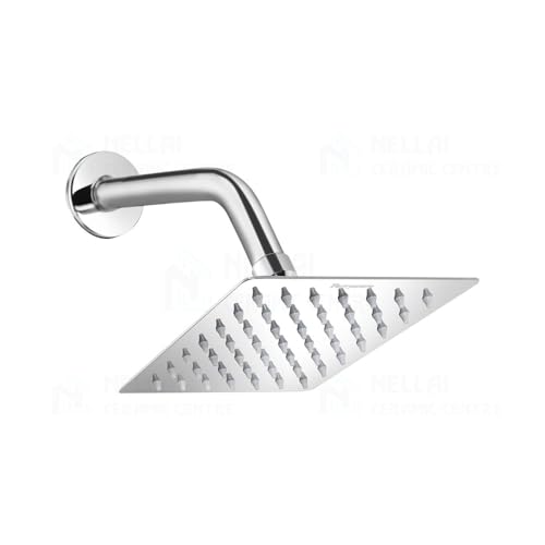 Parryware Overhead Shower with Arm – 150mm Square | Chrome Finish | Wall Mounted - Image 1