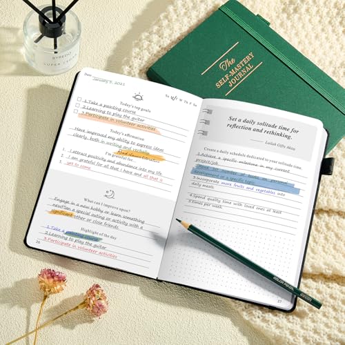 JUBTIC Self-Mastery Journal for Men - Gratitude Journal for Daily Reflection, Positivity and Self - Care and Reflection - Guided Manifestation Journals - Goal Journal for Women & Men(Black) - Image 3