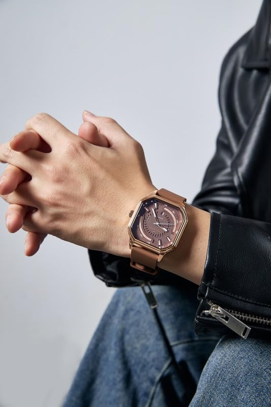 Daniel Hechter Paris Rivoli Collection Modern Analog Watch for Men with Octagon Dial and Silicon Band-DHM1003 - Image 2