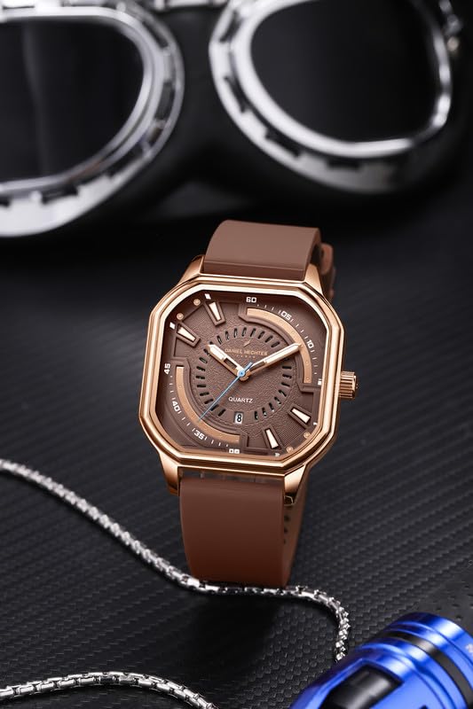 Daniel Hechter Paris Rivoli Collection Modern Analog Watch for Men with Octagon Dial and Silicon Band-DHM1003 - Image 3