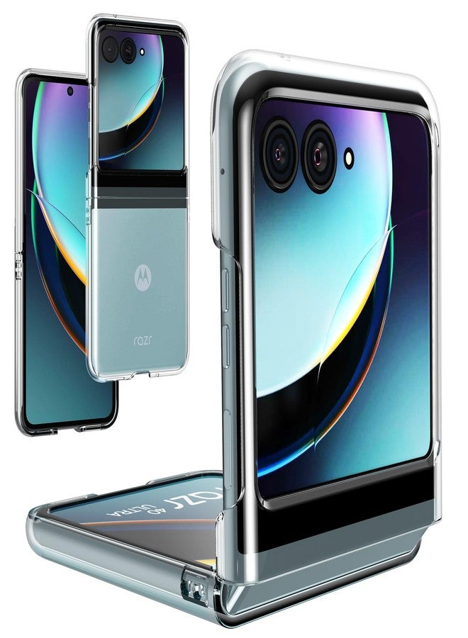 Foluu Case for Motorola Razr+ 2023, Clear Hard PC Back Bumper Protective Case for Moto Razr+ 2023 (Crystal Clear) - Image 1