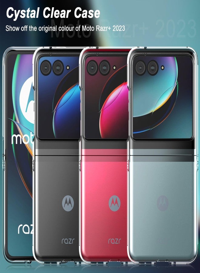 Foluu Case for Motorola Razr+ 2023, Clear Hard PC Back Bumper Protective Case for Moto Razr+ 2023 (Crystal Clear) - Image 3