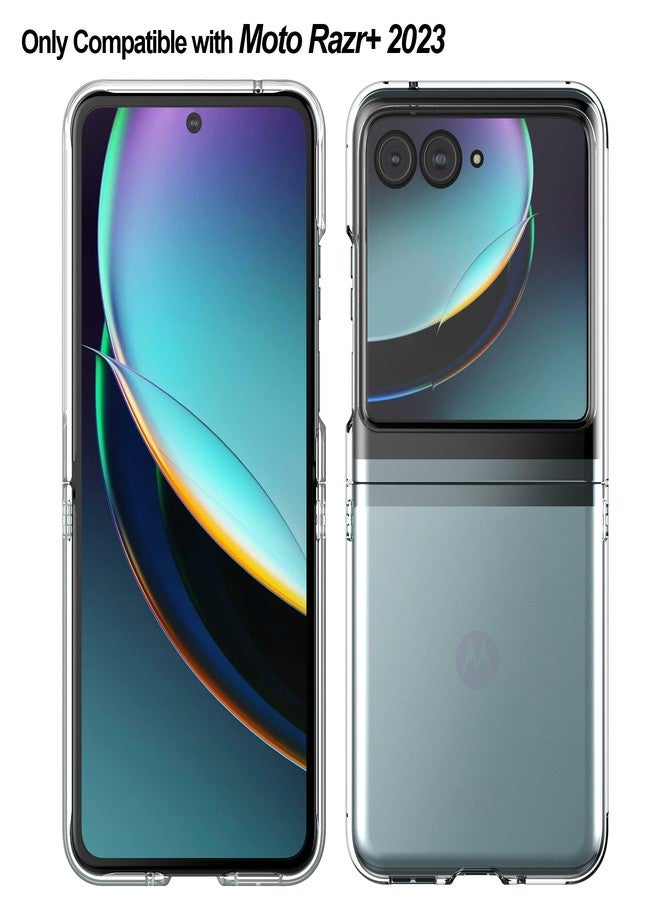 Foluu Case for Motorola Razr+ 2023, Clear Hard PC Back Bumper Protective Case for Moto Razr+ 2023 (Crystal Clear) - Image 2