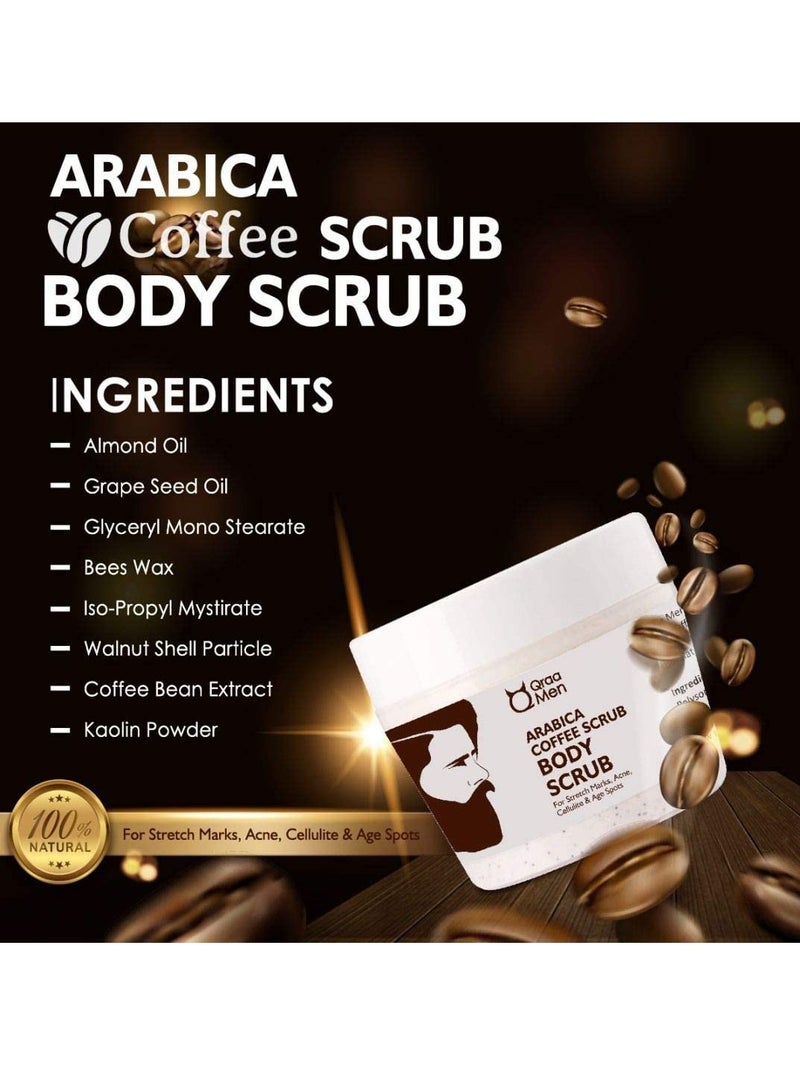 Qraa Arabica Coffee Body Scrub for Cellulite and Ageing Skin Exfoliates & Polishes 200g - Image 2