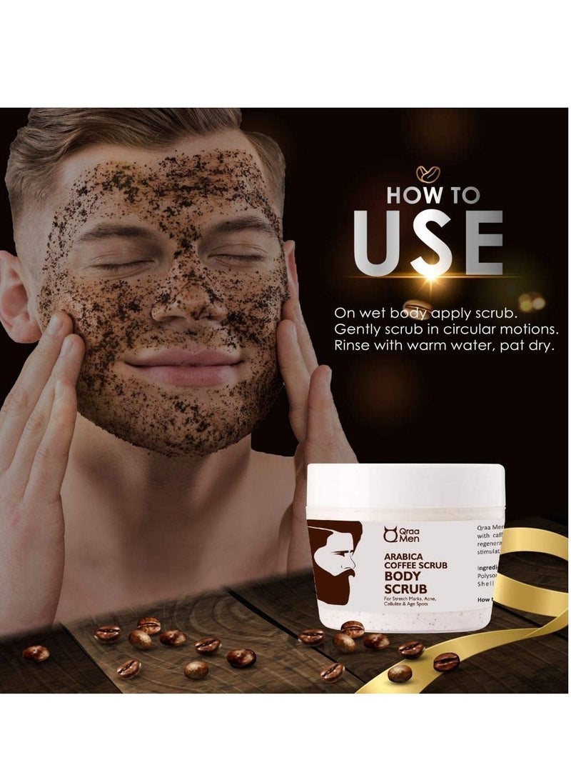 Qraa Arabica Coffee Body Scrub for Cellulite and Ageing Skin Exfoliates & Polishes 200g - Image 3