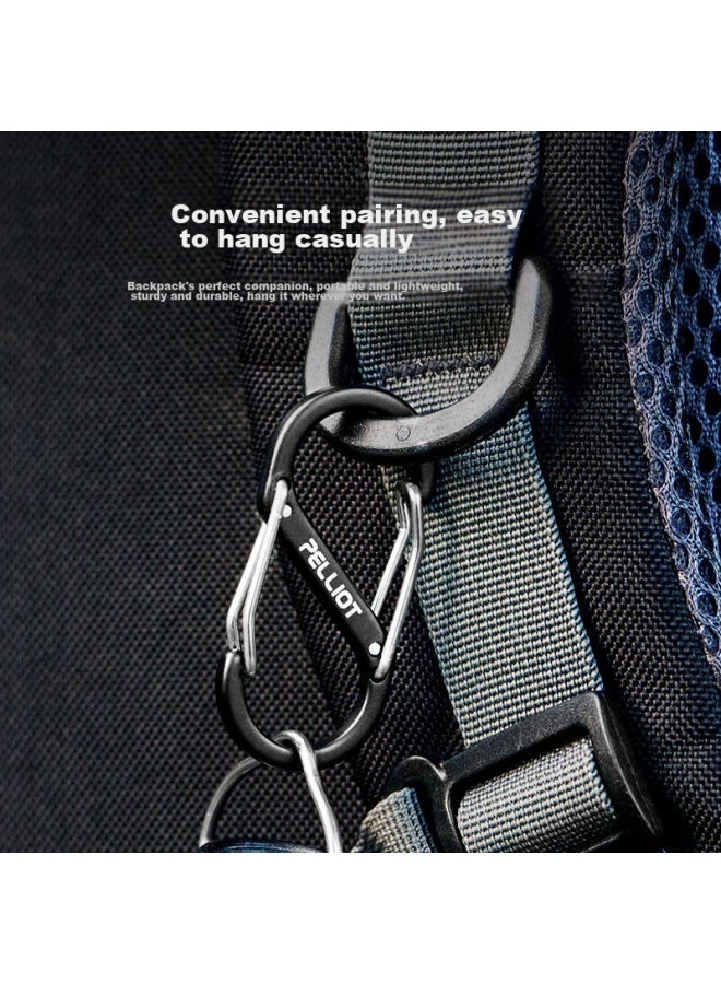 PELLIOT Pelliot Outdoor S-shaped Carabiner, Aluminum Alloy Climbing Buckle, Backpack Hook, Connecting Ring, 16206803, Bright Red, Medium Size, 2-pack - Image 4