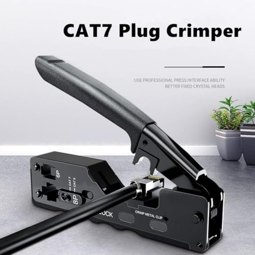 Seth Enterprises (Cat7 Pro Tool) Pass Through RJ45 Cat7 & Cat6A Crimping Connectors, 8P8C Modular Plug, 50U Nickel Plated, 23 AWG, for Network Cable - Image 3