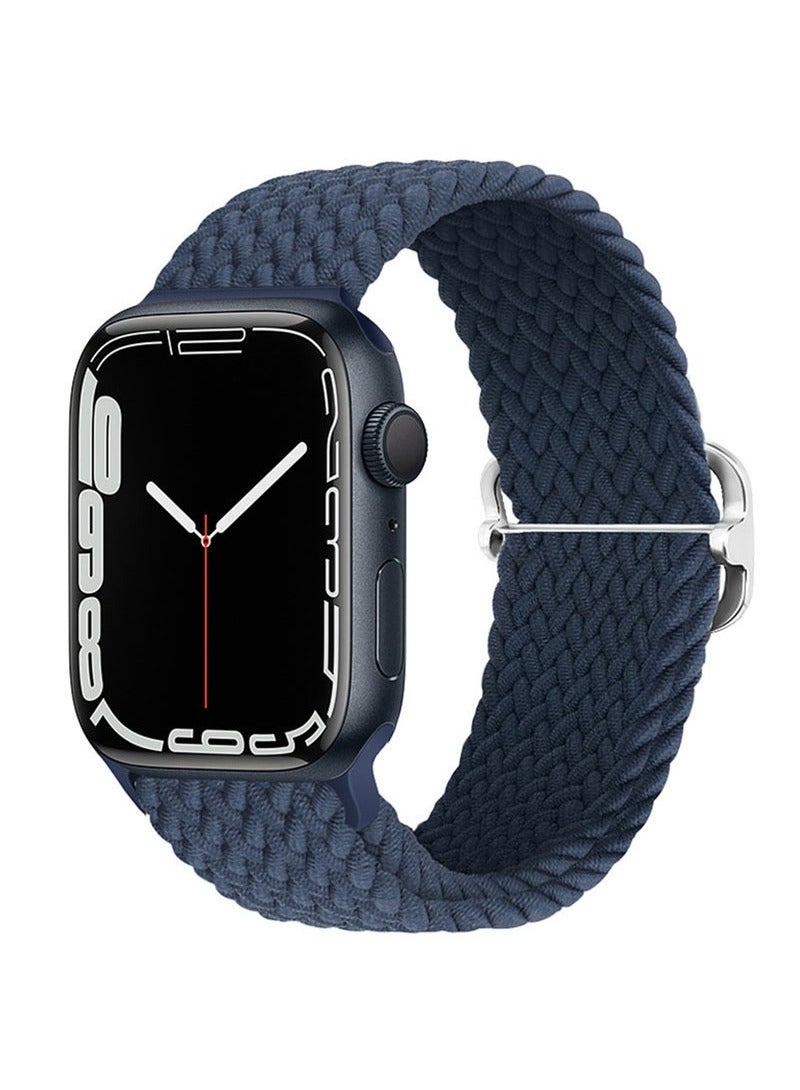 for Apple Watch Series 10 46mm,Nylon Watchband Replacement Bracelet Black and Blue - Image 3