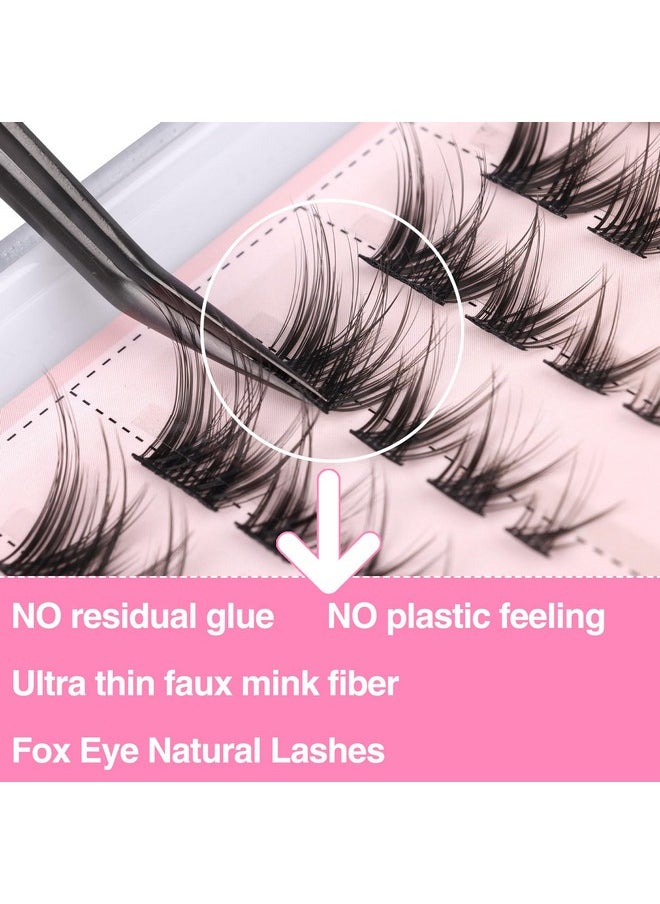 Winifred - Individual Lashes Cat Eye Lashes Natural Look Cluster Lashes Wispy Diy Fox Eye False Eyelashes 80Pcs Mink Lashes Individual 14Mm Lashes By Winifred - Image 1