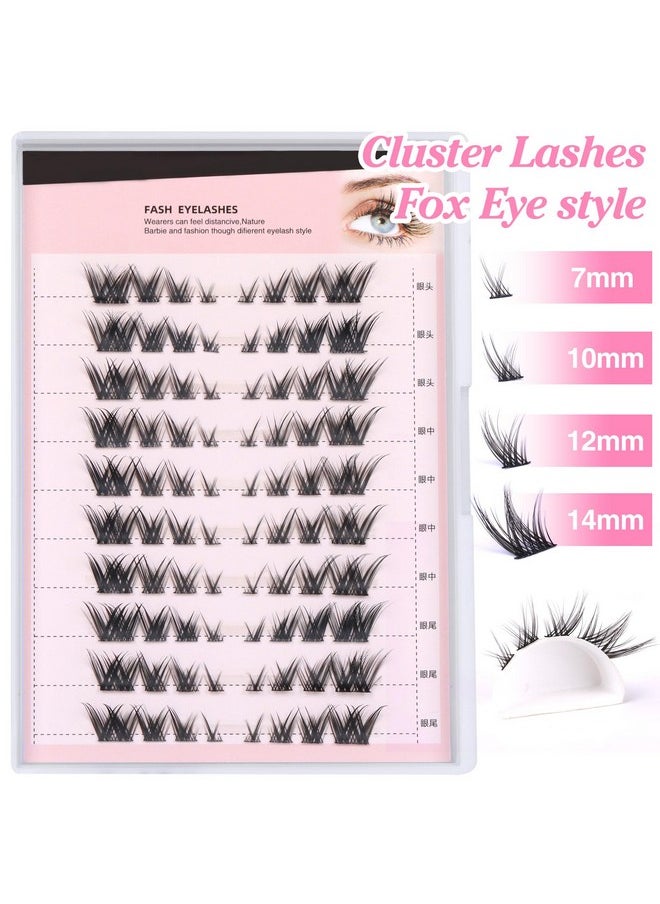 Winifred - Individual Lashes Cat Eye Lashes Natural Look Cluster Lashes Wispy Diy Fox Eye False Eyelashes 80Pcs Mink Lashes Individual 14Mm Lashes By Winifred - Image 1