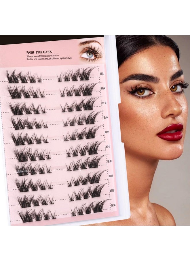 Winifred - Individual Lashes Cat Eye Lashes Natural Look Cluster Lashes Wispy Diy Fox Eye False Eyelashes 80Pcs Mink Lashes Individual 14Mm Lashes By Winifred - Image 1