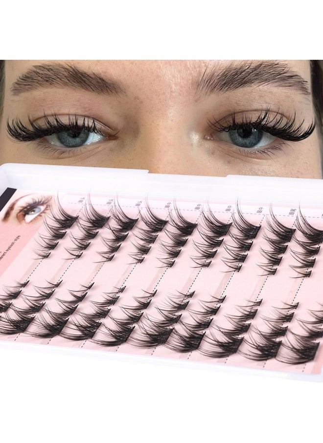 Winifred - Individual Lashes Cat Eye Lashes Natural Look Cluster Lashes Wispy Diy Fox Eye False Eyelashes 80Pcs Mink Lashes Individual 14Mm Lashes By Winifred - Image 1