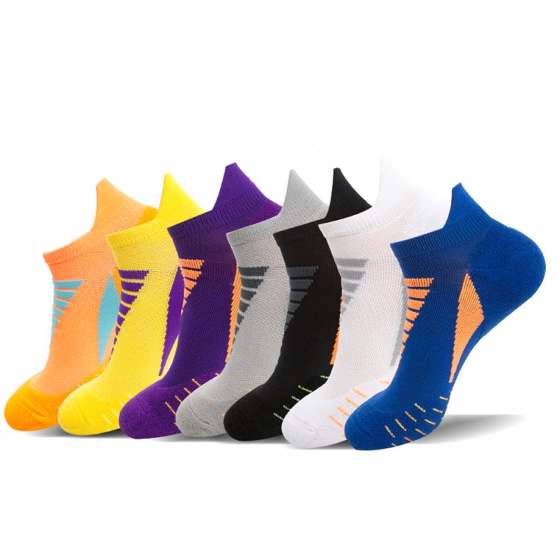 Sport Socks One Size Grey Breathable Mesh Details Moisture-Wicking - Anti-Skid Shock Absorbent Grain Unisex Socks for Vigorous Outdoor Indoor Activities - Image 1