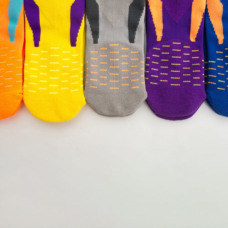 Sport Socks One Size Grey Breathable Mesh Details Moisture-Wicking - Anti-Skid Shock Absorbent Grain Unisex Socks for Vigorous Outdoor Indoor Activities - Image 5