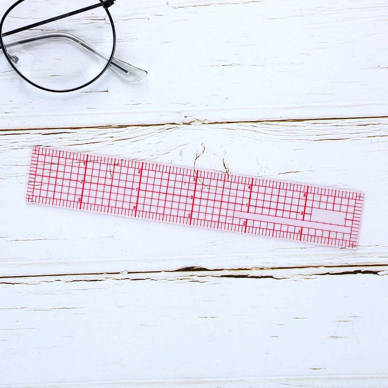 Pelopy 4 Pieces Clear Plastic Ruler Grid Transparent Ruler Plastic Straight Measuring Tool Set for Clothes Design Sewing(6 Inches, 12 Inches, 15 Inches,B50 B60 B70 B-80) - Image 4