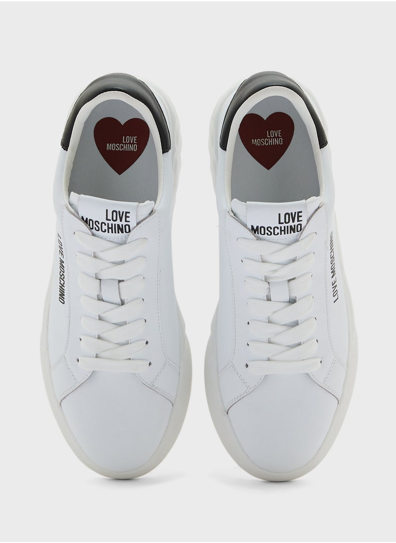 Love Moschino Lace Up Low Top Sneakers  - Image 4