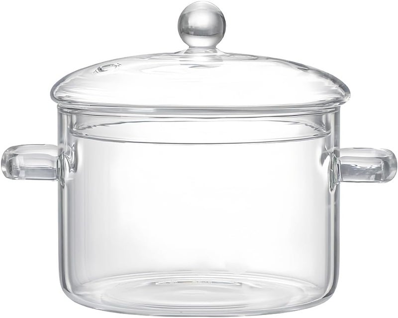 Family Size Glass Saucepans Thickened Microwave Safe Designs Visible Cooking Progress Clear Glass Stews Pots with Cover - Image 1