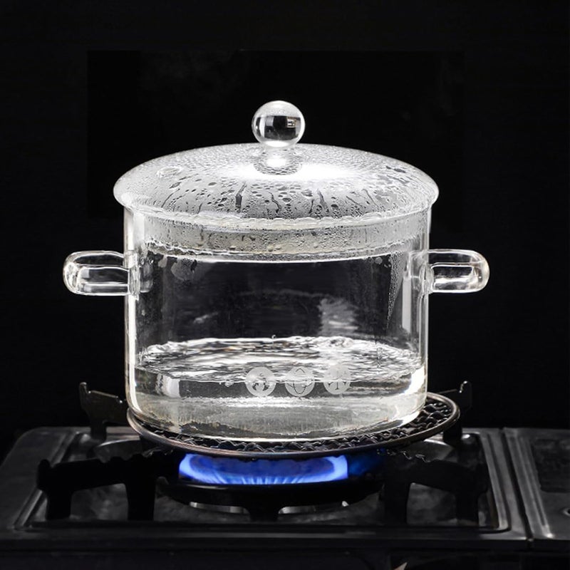 Family Size Glass Saucepans Thickened Microwave Safe Designs Visible Cooking Progress Clear Glass Stews Pots with Cover - Image 5