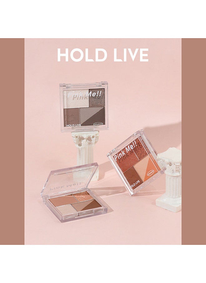 Hold Live - HOLD LIVE 5 Colors Eyeshadow Palette Highmented Glitter Matte Eyes Shadow Portable Pocket Design - Image 1